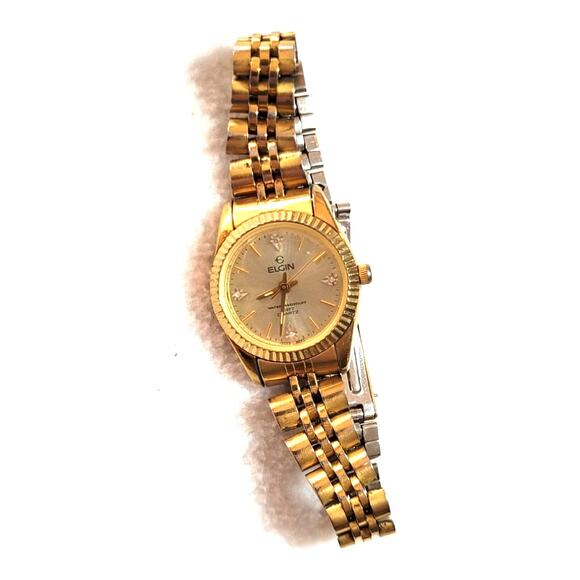 Womens Elgin Vtg 80s Watch Lot 2 Pc Goldtone Mechanical For Repair or Battery - Picture 7 of 9